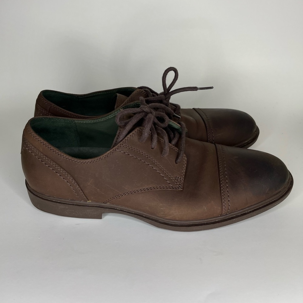 Sebago Shoes Lace Up Cap Toe Men Size 44.5 US 10.5M Slip Resistant Brown Leather